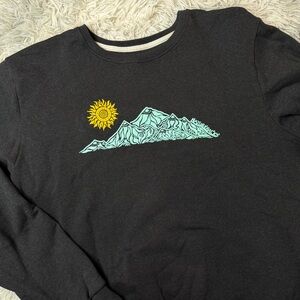 Nature Backs Fleece Lined Graphic Sweatshirt XXL Recycled Cotton Mountains Hike